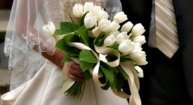 bouquet di tulipani bianchi da sposa