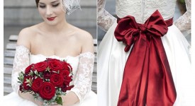 sposa vintage bianco rosso